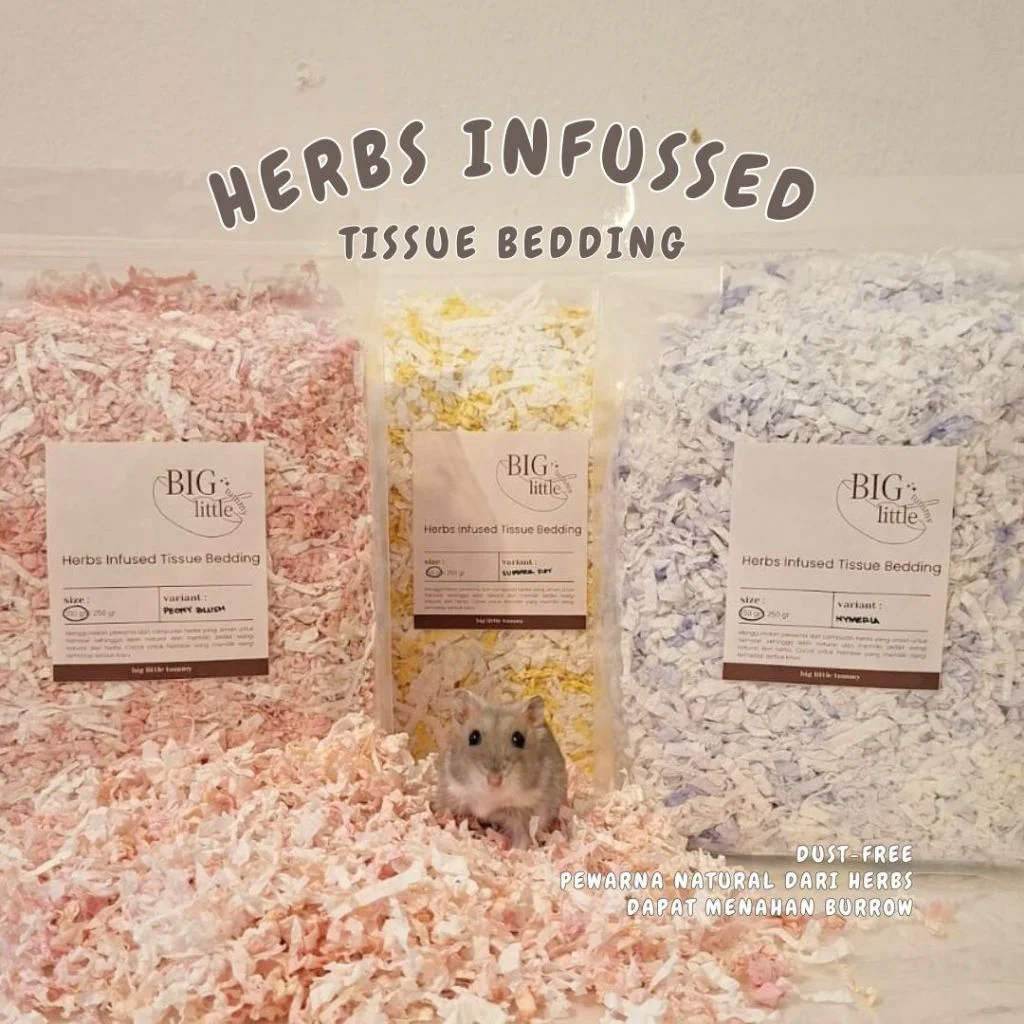 big little tummy | Herbs Infussed Tissue Bedding by Big Little Tummy 150 gr / Tissue Bedding Hamster / Paper Bedding Hamster / Alas Kandang Hamster