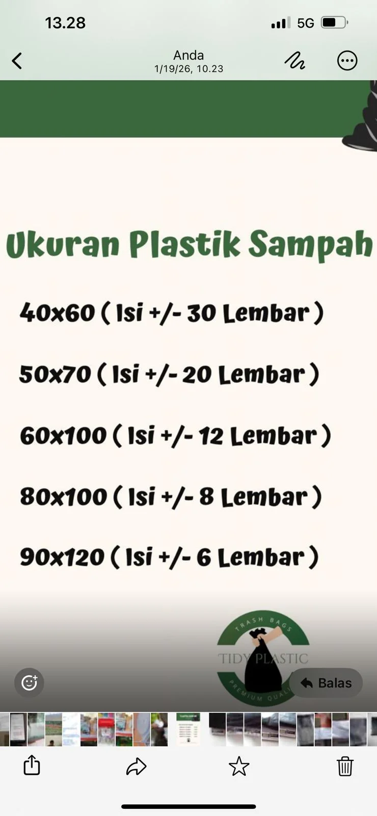 Plastic sampah hitam /10 pak